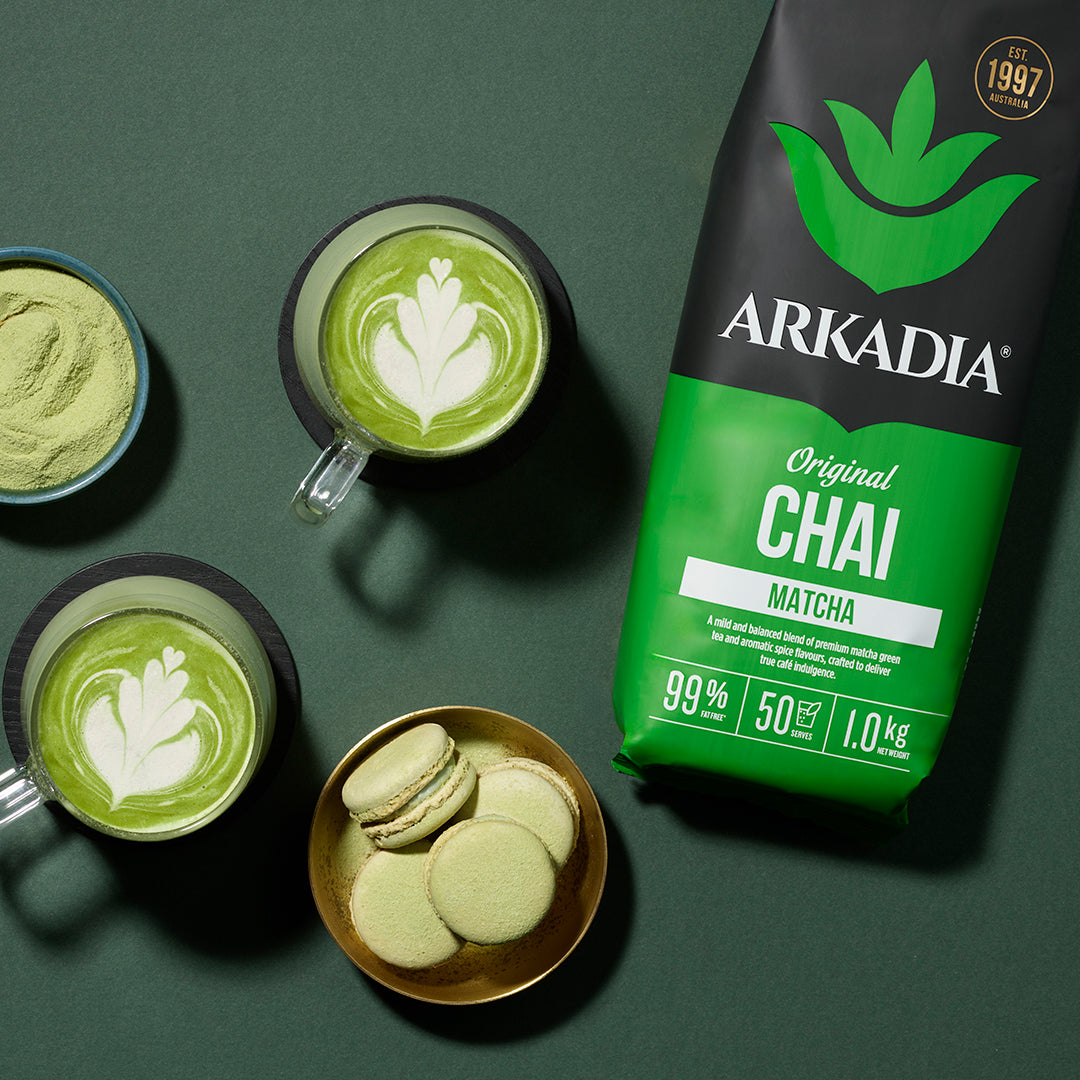 Matcha chai latte beverage image