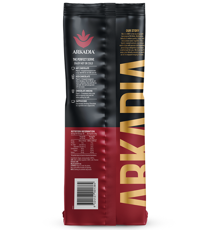 Arkadia 24 cocoa powder back of pack