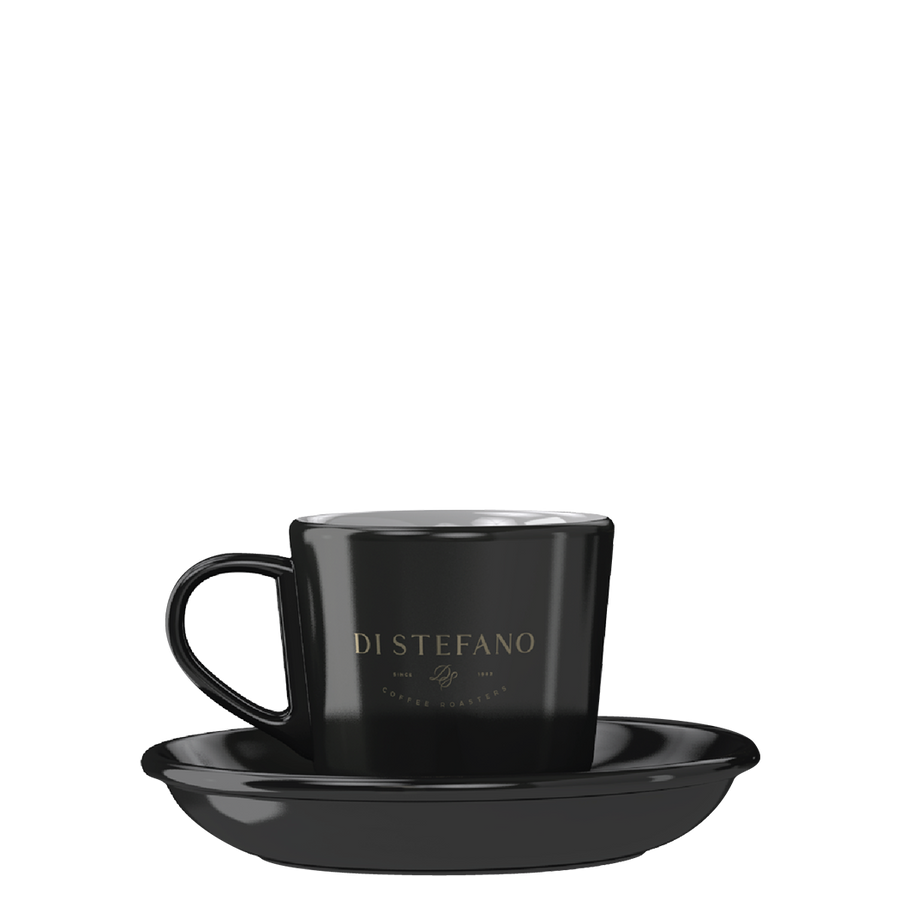 Di Stefano Black Cappuccino Cup & Saucer Set 4-Pack
