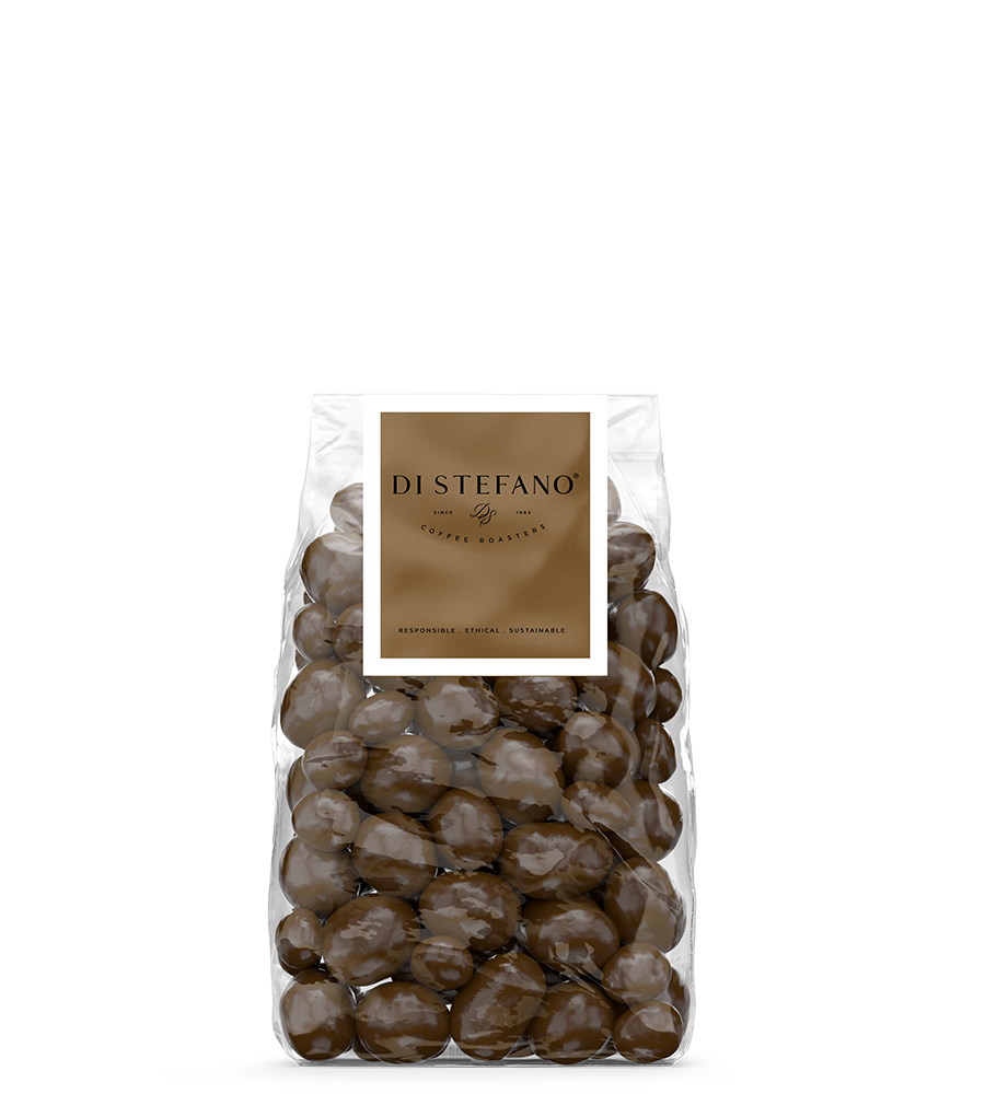 Delicious caramel chocolate coated beans