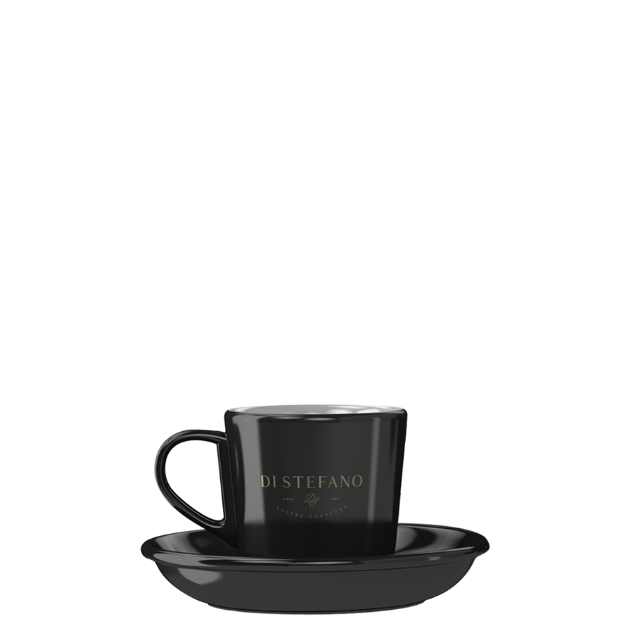 Di Stefano Black Espresso Cup & Saucer Set 4-Pack