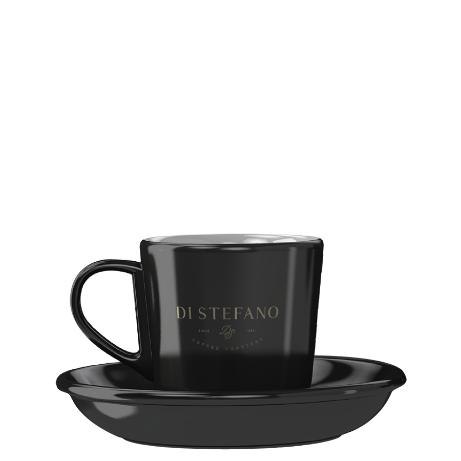 Di Stefano Black Mug & Saucer Set 4-Pack