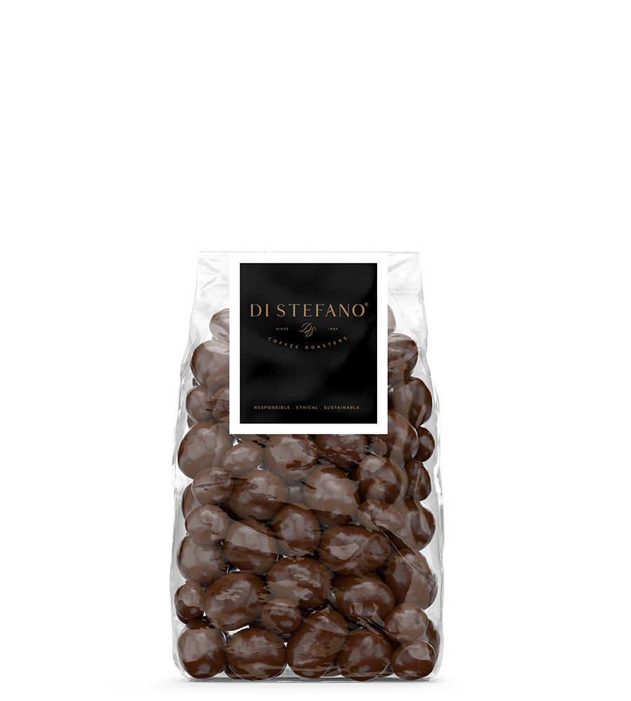 Premium milk chocolate covered coffee beans