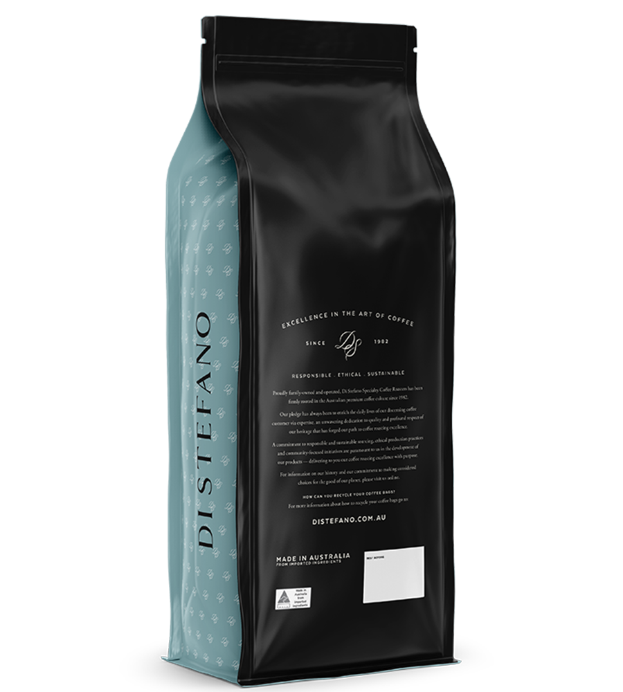 Image showing Bag of Decaffeinato Water Processed Decaf Coffee Beans back of bag