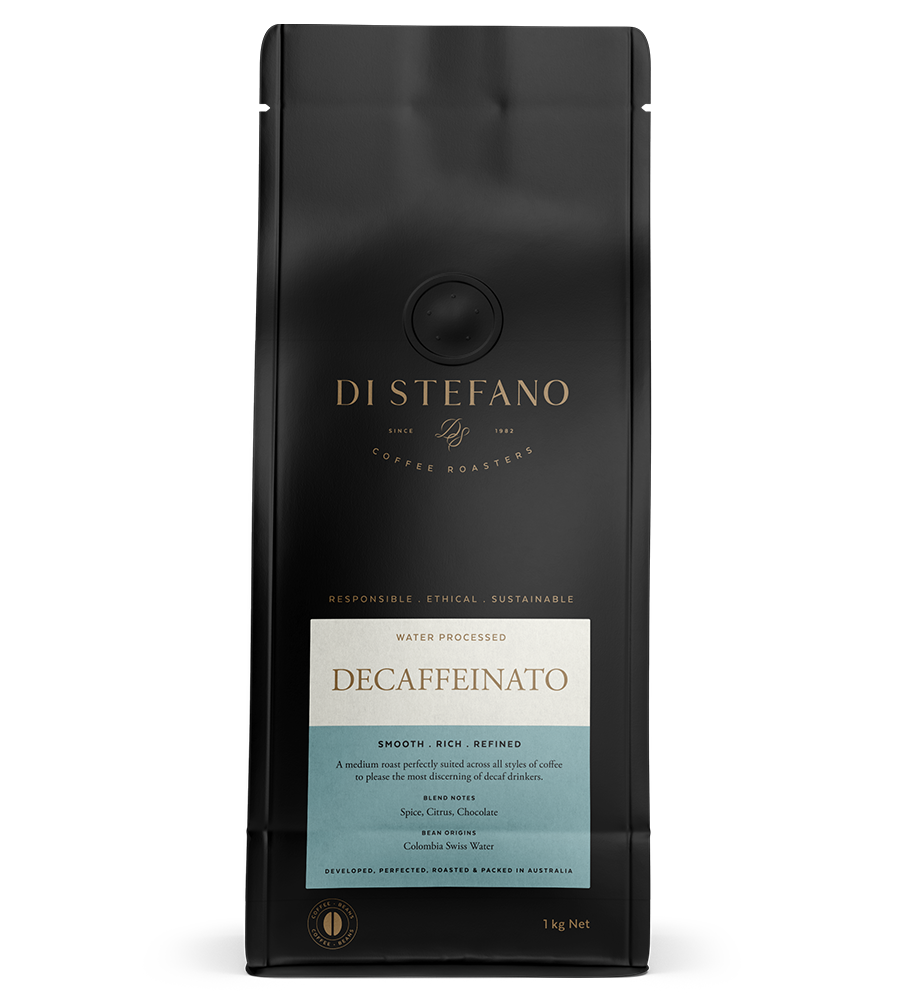 Image showing Front of Bag of Decaffeinato Water Processed Decaf Coffee Beans