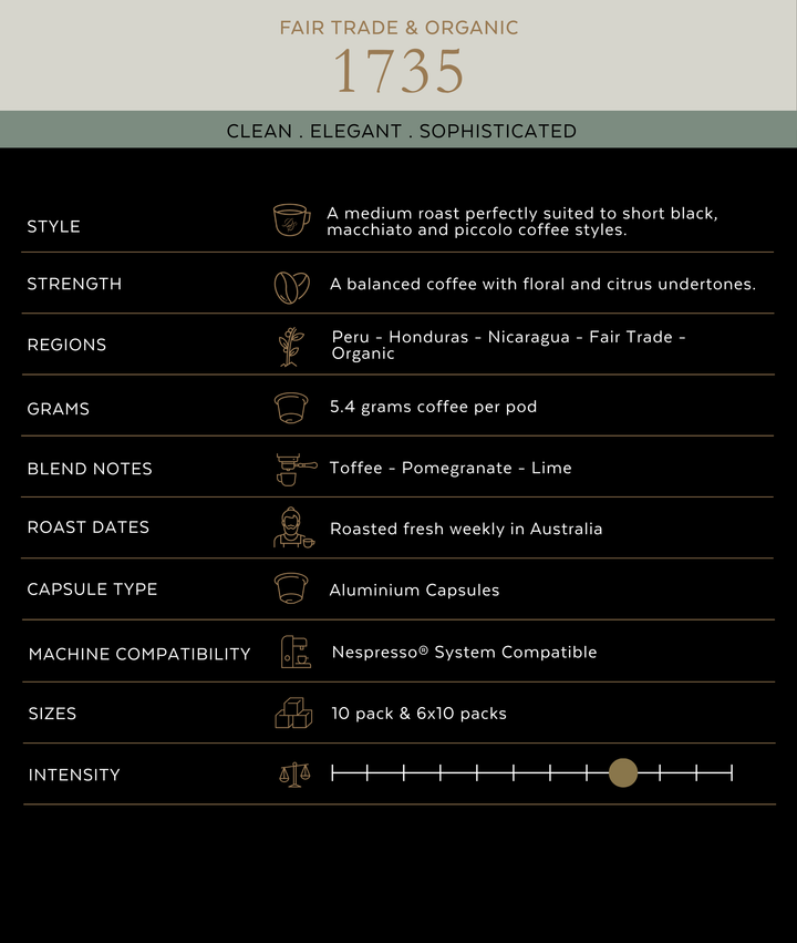 Di Stefano 1735 Organic Coffee Pods 10/60 Pack