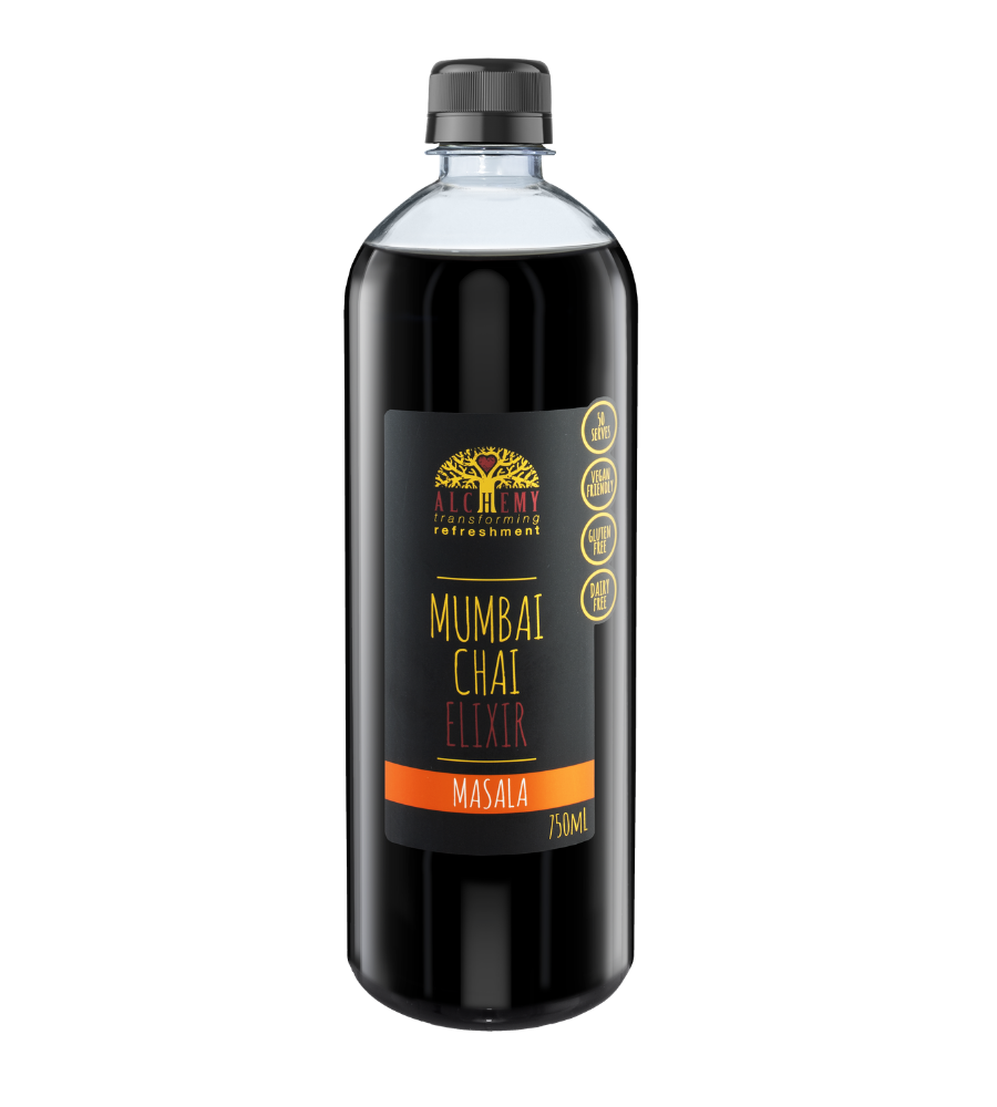 Front of bottle alchemy organic mumbai chai elixir 