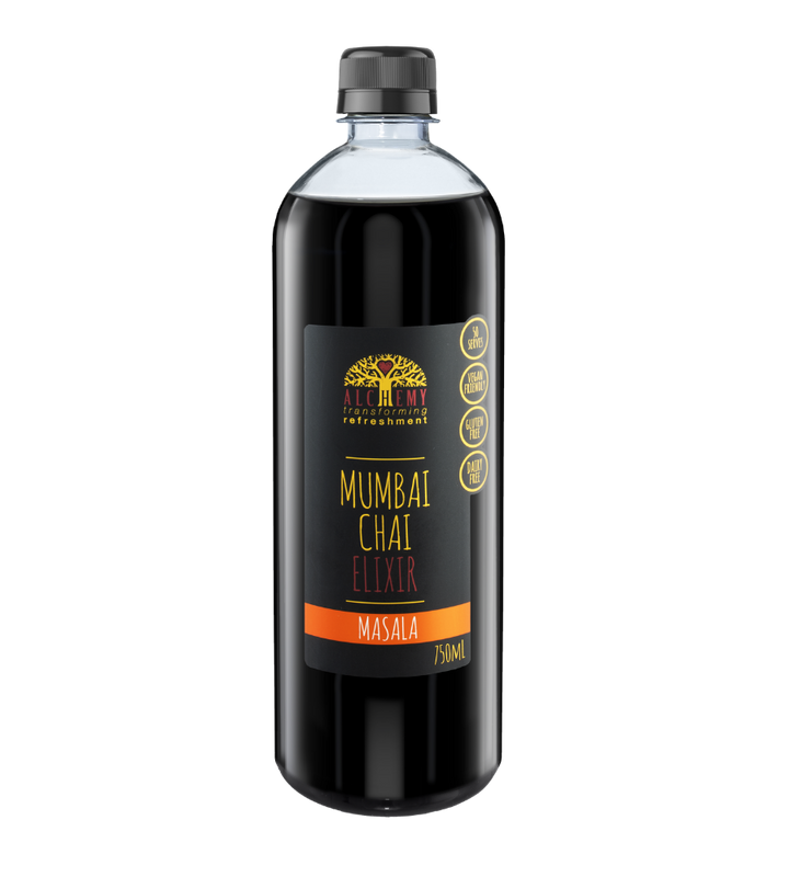 Front of bottle alchemy organic mumbai chai elixir 