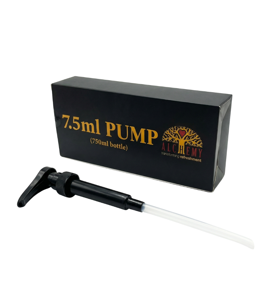 Image of syrup pump with black box 