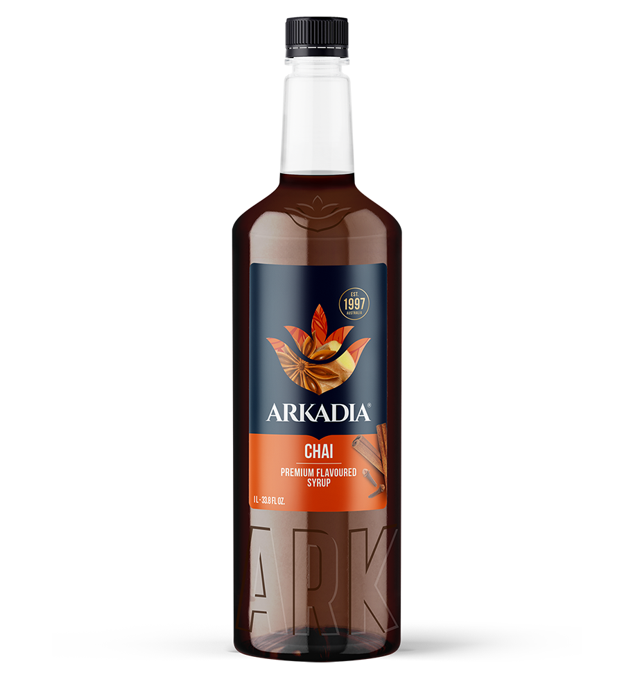 Bottle of premium chai syrup