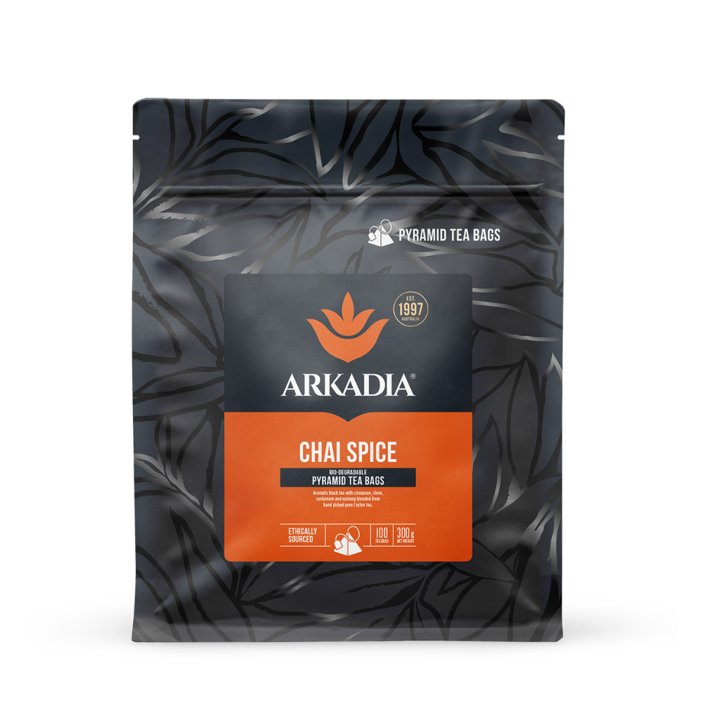 Arkadia Chai Spice pyramid tea bags pack