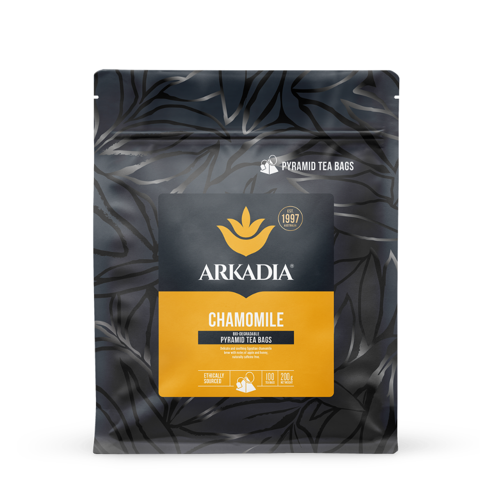 Arkadia chamomile pyramid tea bags pack