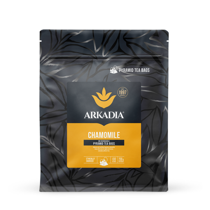 Arkadia chamomile pyramid tea bags pack