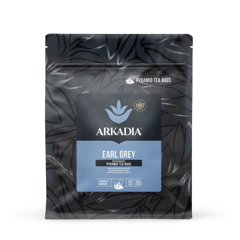Arkadia Earl Grey pyramid tea bags pack