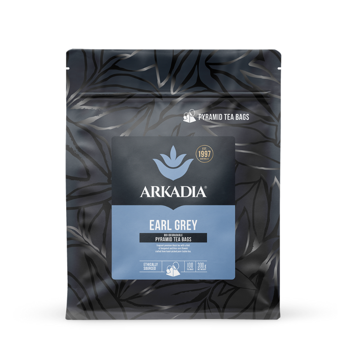 Arkadia Earl Grey pyramid tea bags pack