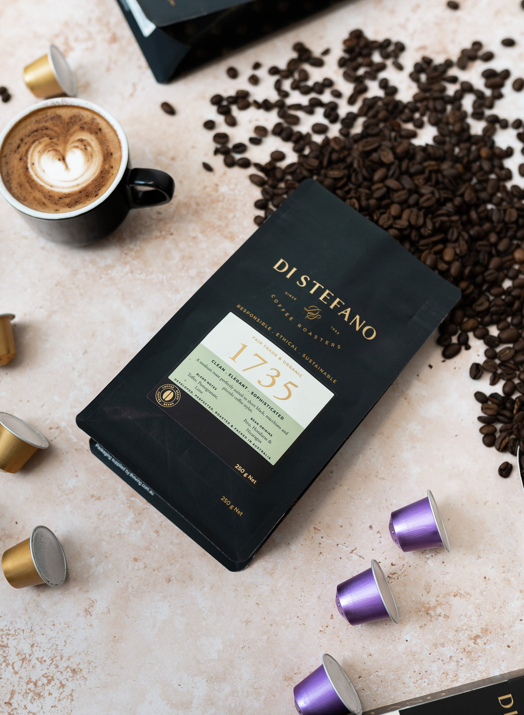 Di Stefano 1735 Organic Coffee Beans 250g