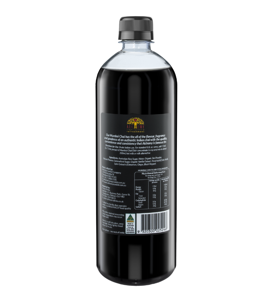 Back of bottle alchemy organic mumbai chai elixir 