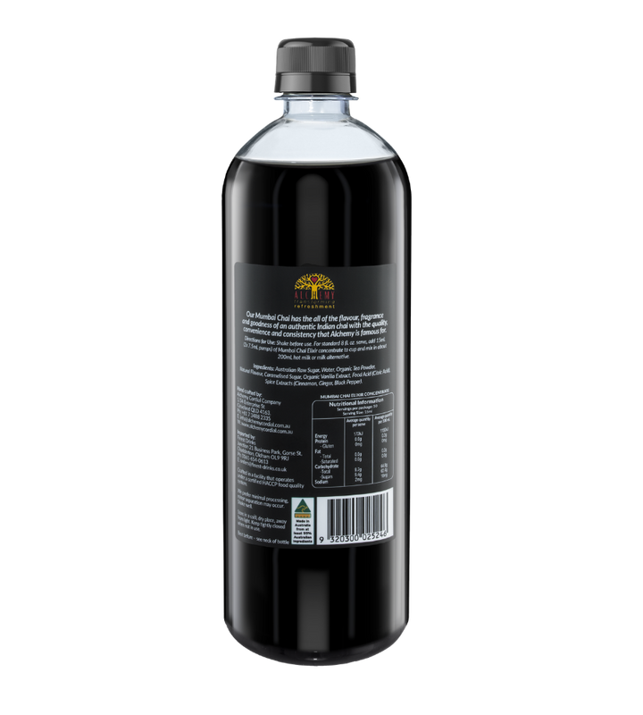 Back of bottle alchemy organic mumbai chai elixir 
