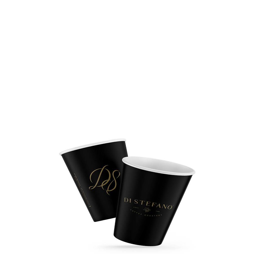 Black distefano single wall 4 ounce paper cups