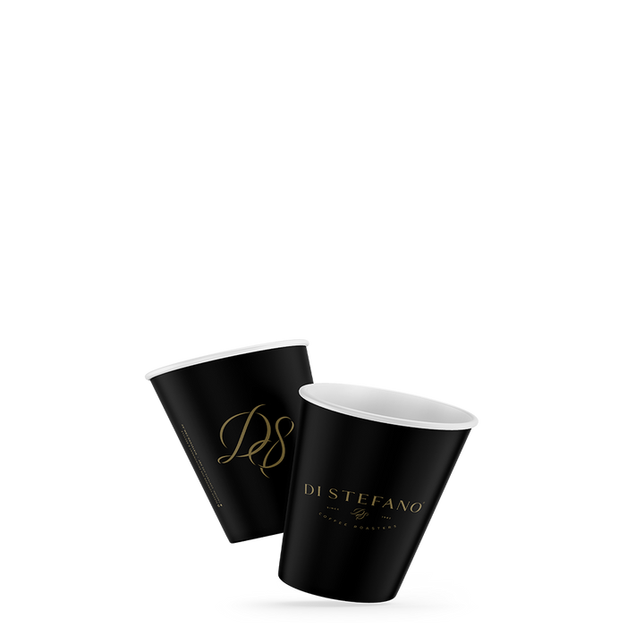 Black distefano single wall 4 ounce paper cups